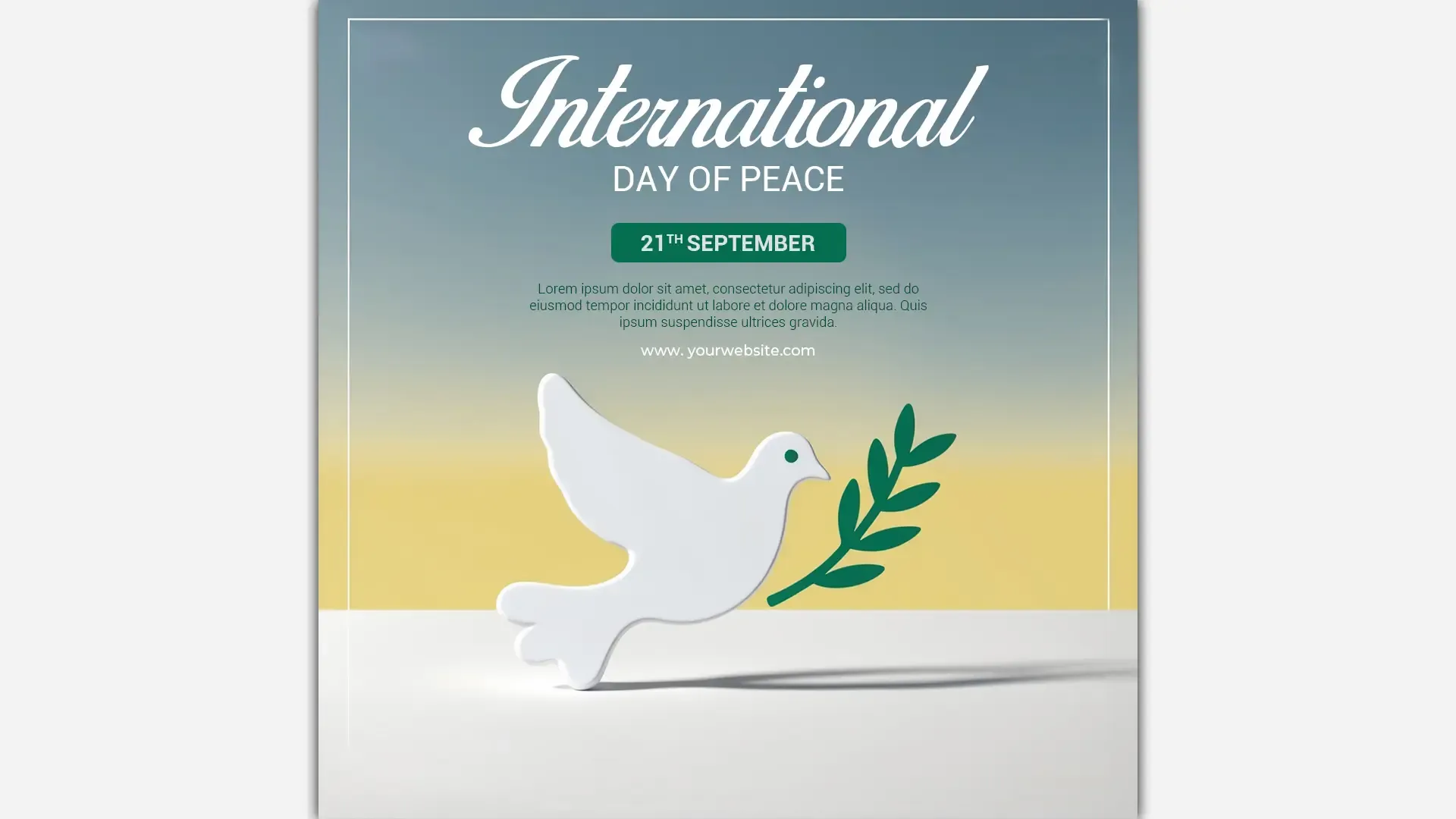 Minimalist International Day of Peace Instagram Post image